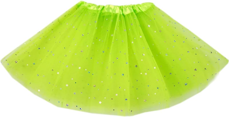 WINROLA Little Girls Stars Sequins Tutu Skirt Princess Ballet Dance Dress for 0-6 Y Sparkle Elastic 3 Layered Tulle Tutu Skirt - Image 1